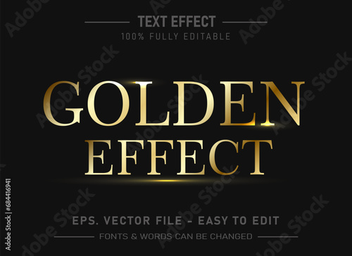 Editable gold realistic modern text effect