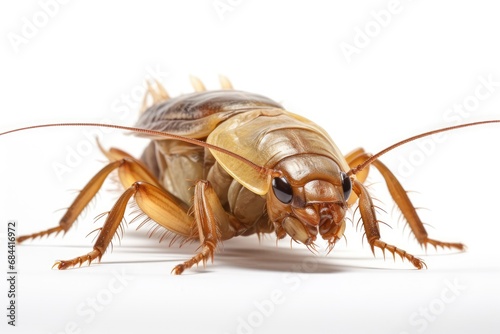 a cockroach on a transparent in white background, Generative Ai © Phichitpon
