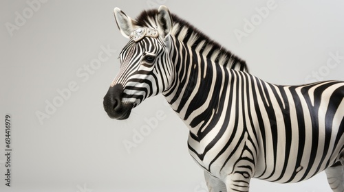 Zebra, Beauty fashionable isolated on bright white background. advertisement. template. product presentation. copy text space.