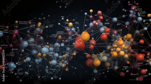 A mesmerizing visualization highlighting the precise arrangement of bioactive compounds and their functional groups. photo