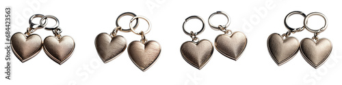 Heart shaped keychains Hyperrealistic Highly Detailed Isolated On Transparent Background Png File