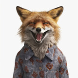 Fox wearing clothes like a Boss NFT Art by Generative AI