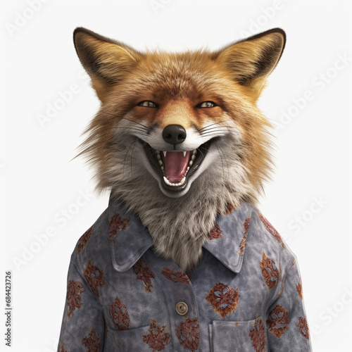 Fox wearing clothes like a Boss NFT Art by Generative AI