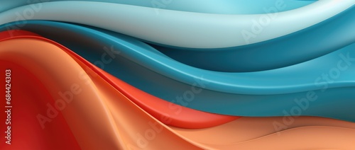 Blue abstract background with turquoise color, in the style of gray and bronze, colorful curves