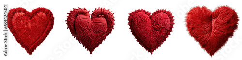 Heart shaped rugs Hyperrealistic Highly Detailed Isolated On Transparent Background Png File