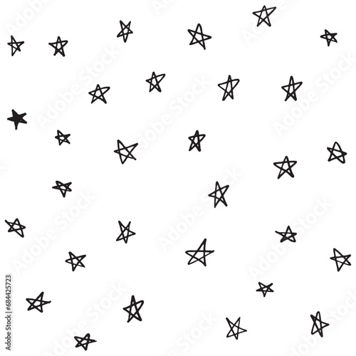 Star Pattern Background. pattern of star doodle. Star hand drawn.  © CHAIYAPHON