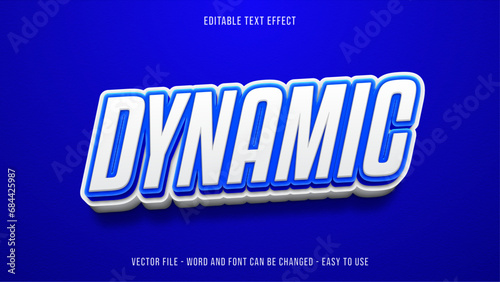 Editable blue text effect, bold text style