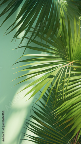 Palm leaf shadow overlay effect background