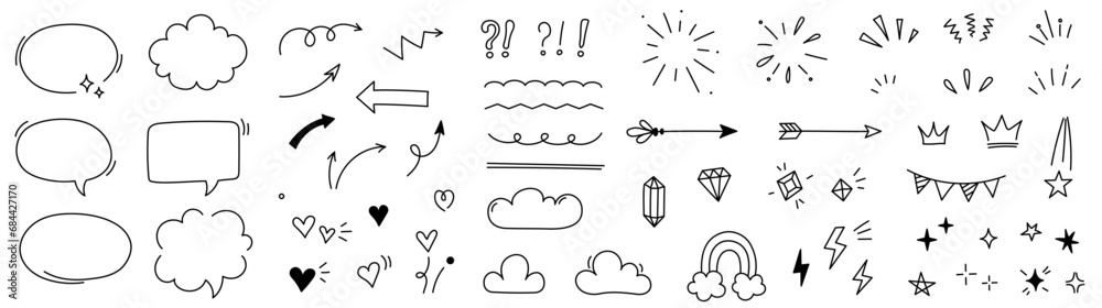 Hand drawn line cute star sparkle, heart, arrow elements. Doodle heart, arrow, star, sparkle decoration set icon. Simple sketch line style emphasis, attention, pattern elements. Vector illustration Hand drawn line cute star sparkle, heart, arrow elements. Doodle heart, arrow, star, sparkle decoration set icon. Simple sketch line style emphasis, attention, pattern elements. Vector illustration