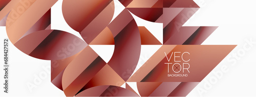 Abstract masterpiece formed by delicate interplay of circles, squares, and triangles. Geometric elements converge in harmonious chaos, evoking sense of modern creativity. Symphony of shapes