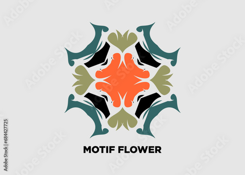 Vector illustration of abstract floral motif for background