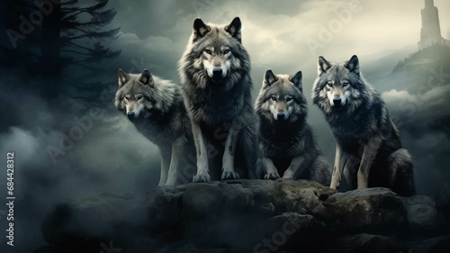 Wolf Pack Concept Illustration © Montana Photo&Design