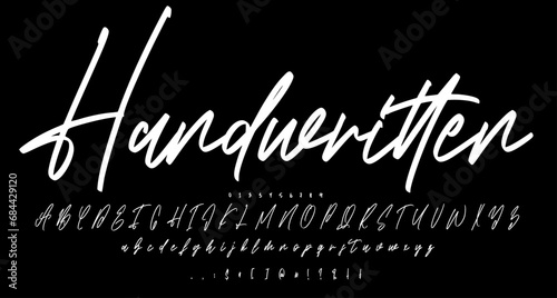 handwritten Brush script sign font script vector lettering. typography. Motivational quote. Calligraphy postcard poster graphic design lettering element photo