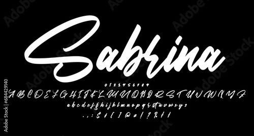sabrina script sign font script vector lettering. typography. Motivational quote. Calligraphy postcard poster graphic design lettering element