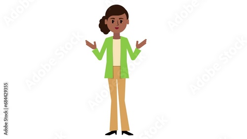 Animation of a woman giving a presentation (loop playable)