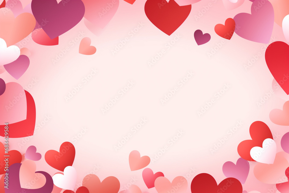 valentine background frame with hearts