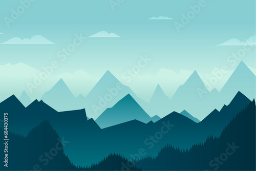 Gradient mountain landscape
