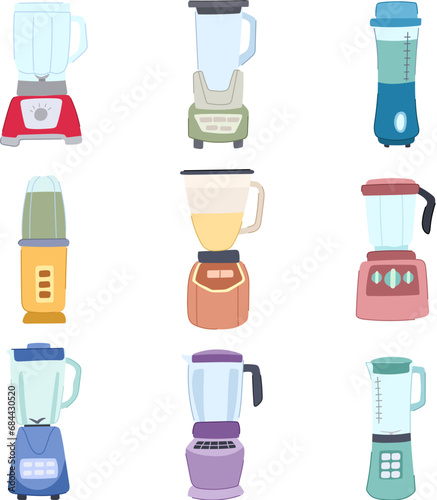 blender set cartoon. food home, diet green, drink smoothie blender sign. isolated symbol vector illustration