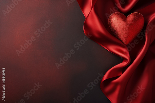 red satin background with hearts Generated By Ai