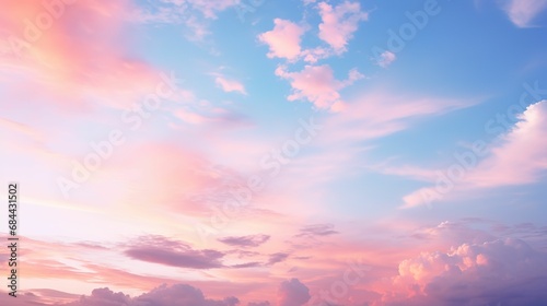Dreamy Horizon: Scenic Pastel Theme in the Beautiful Sky © Jiraphiphat