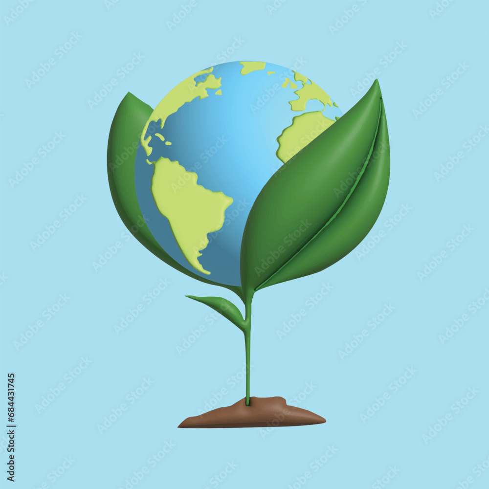World Environment Day concept. Realistic 3d object cartoon style. Vector colorful illustration. World Environment Day concept. Realistic 3d object cartoon style. Vector colorful illustration.
