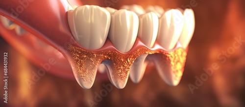 Human Teeth with Dental Implant. 3D Illustration