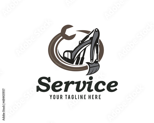 excavator service Logo design vector template illustration inspiration
