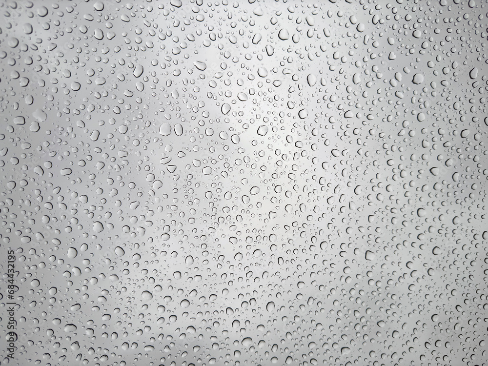 Perfect Rain Drops on Glass Sunroof Raining Weather Storm Flood Water Grey Sky Background Perfect Rain Drops on Glass Sunroof Raining Weather Storm Flood Water Grey Sky Background