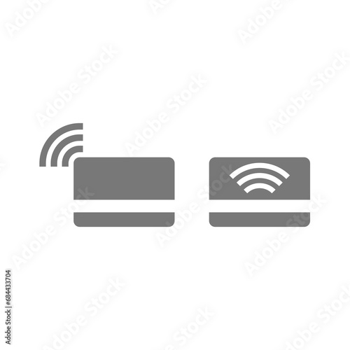 Contactless credit and debit card icon set. Nfc, Rfid and wireless cards icons.