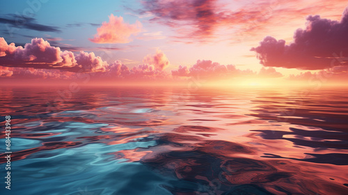 sunset over the ocean HD 8K wallpaper Stock Photographic Image 