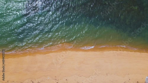 Cinematic aerial overview of exotic beach in Koh Samui, Thailand