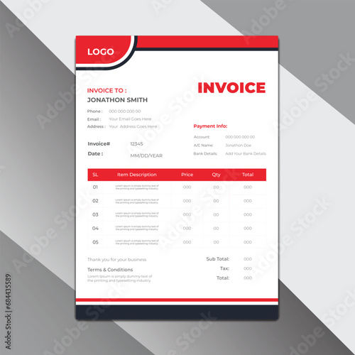 Invoice design template photo