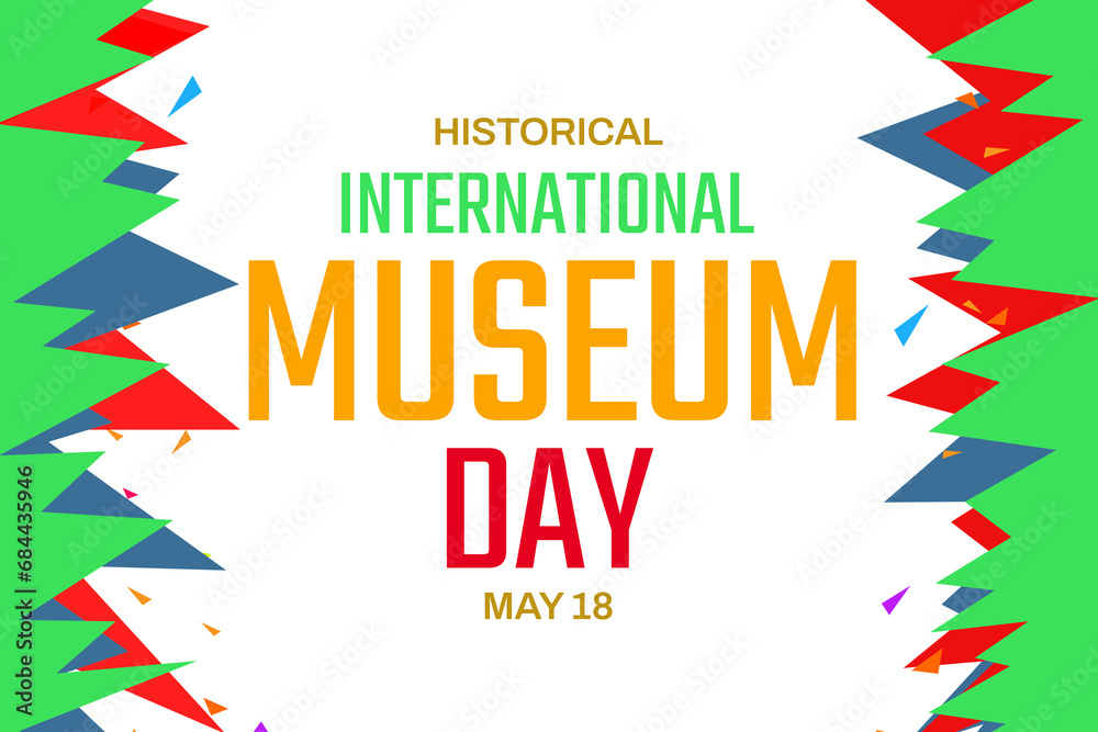 International Museum Day. May 18. Holiday concept. Template for background, banner, card, poster with text illustration