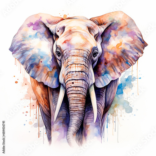 elephant  watercolor illustration