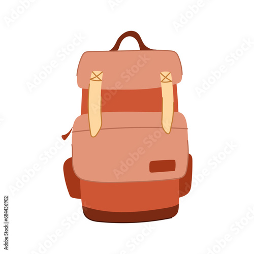 adventure hiking backpack cartoon. travel tourism, trekking lifestyle, man active adventure hiking backpack sign. isolated symbol vector illustration