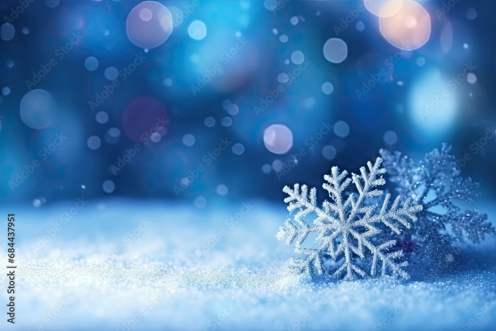 Winter christmas background with snow and snowflake, Generative AI Winter christmas background with snow and snowflake, Generative AI