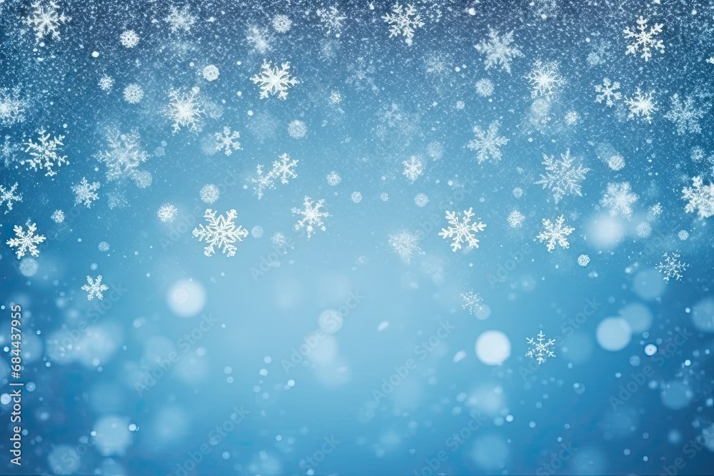 Winter christmas  background with snow and snowflake, Generative AI