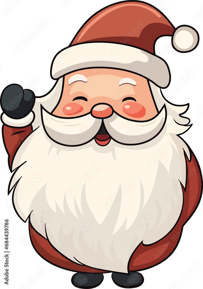 Cute Santa Claus cartoon character flat design clip art, PNG file no background Cute Santa Claus cartoon character flat design clip art, PNG file no background