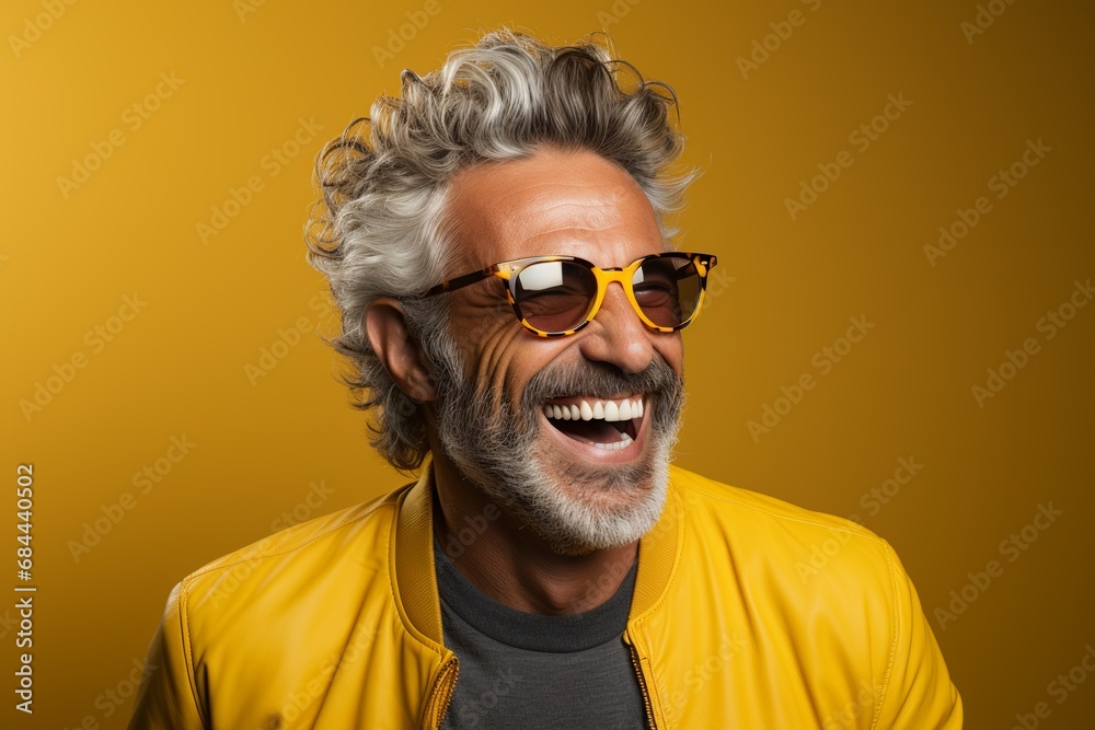 Cheerful elderly man in sunglasses Cheerful elderly man in sunglasses