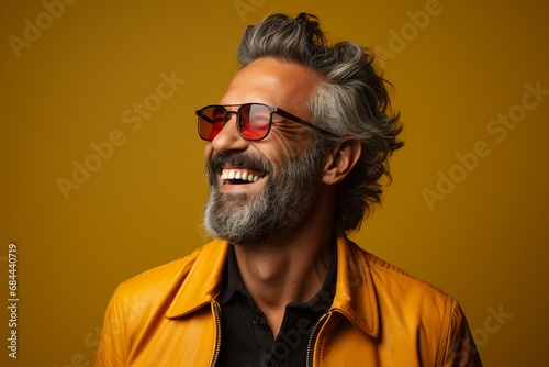 Cheerful mature man in glasses