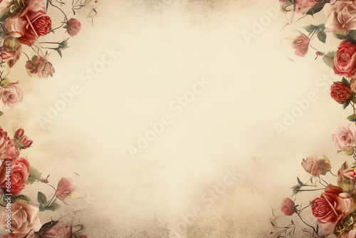 vintage background with roses for Valentine day Generated By Ai 