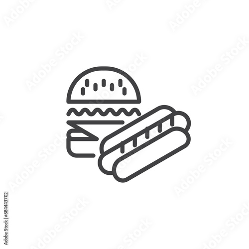 Fast food menu line icon