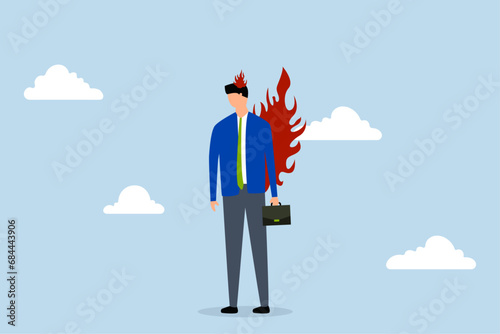 Employee burn out. Depressed employee  got frustrated thinking about work with unfinished numbers in his head.