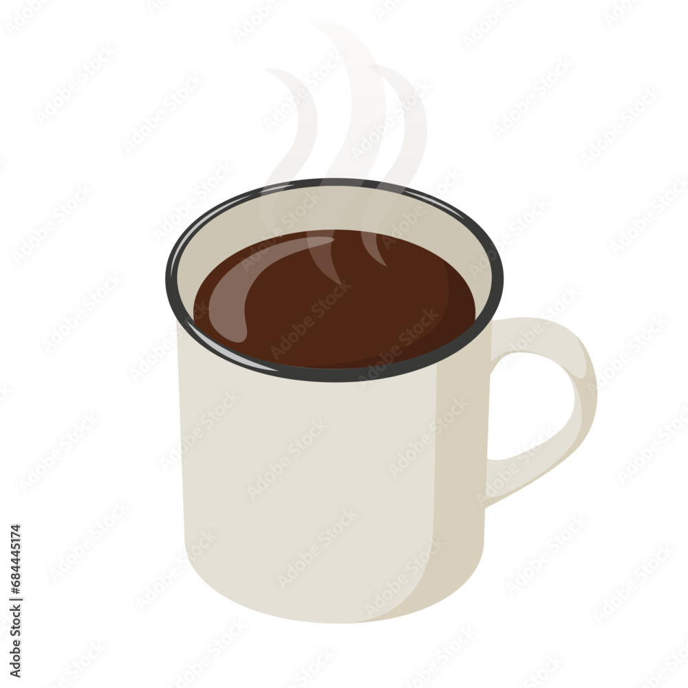 カップに入ったホットコーヒーのベクターイラスト カップに入ったホットコーヒーのベクターイラスト