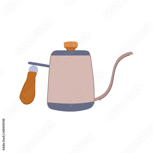 americano steel drip kettle cartoon. beverage brew, cappuccino clipping, path coffee americano steel drip kettle sign. isolated symbol vector illustration