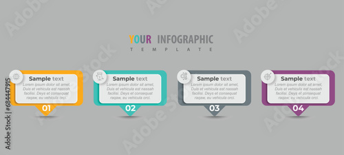 Vector presentation business infographic template with 4 options