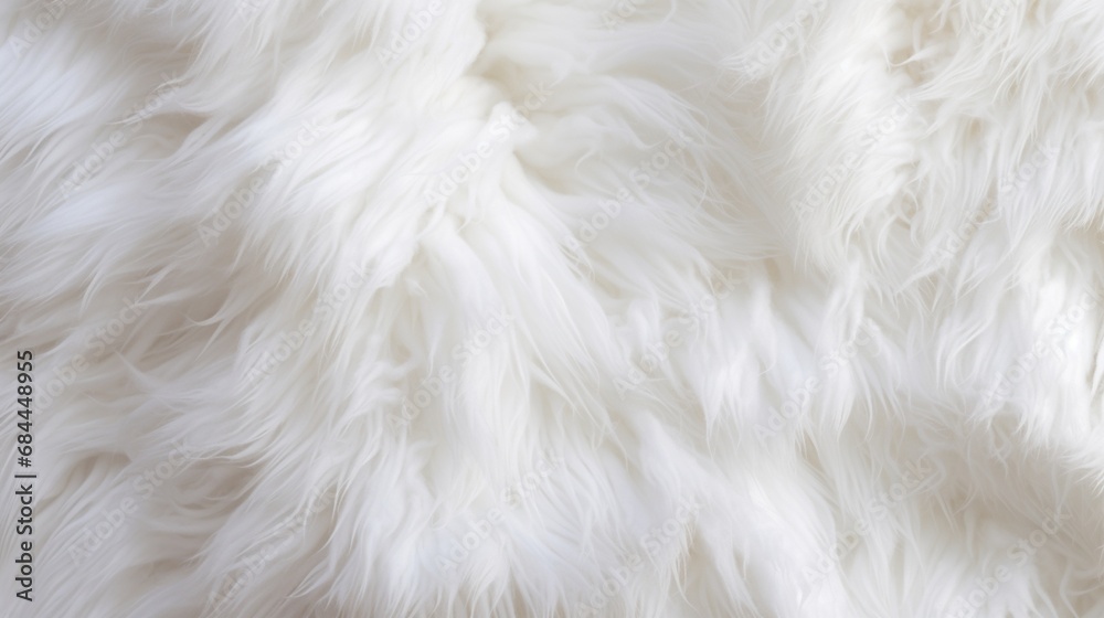 A visually appealing photograph showcasing the delicate, close-up texture of white fluffy fur, resembling the softness of cotton wool, with a light and airy feel. A visually appealing photograph showcasing the delicate, close-up texture of white fluffy fur, resembling the softness of cotton wool, with a light and airy feel.