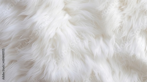 A visually appealing photograph showcasing the delicate, close-up texture of white fluffy fur, resembling the softness of cotton wool, with a light and airy feel.