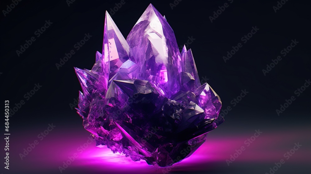 amethyst on black background. 3d illustration.3d rendering amethyst on black background. 3d illustration.3d rendering