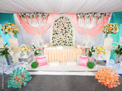 Fabulous wedding for two. Wedding stage set up. Wedding decor.